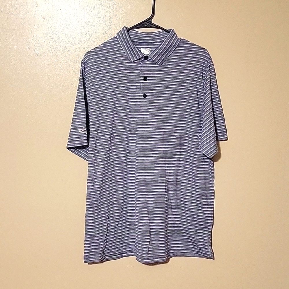 Callaway Golf Polo Shirt Opti‎ Dry Blue Gray Mens Size Large